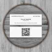 Modern White QR Code Mini Visitenkarte