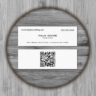 Modern White QR Code Mini Visitenkarte