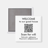 Modern White QR Code Wifi Info Airbnb Vermietung Magnet (Vorderseite/Rückseite)