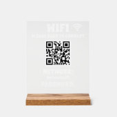Modern White QR Code WLAN-Kennwort und Netzwerk Acrylschild (Vorderseite)