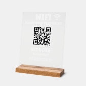 Modern White QR Code WLAN-Kennwort und Netzwerk Acrylschild (Winkel)