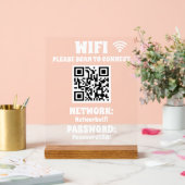 Modern White QR Code WLAN-Kennwort und Netzwerk Acrylschild (Hochzeit)