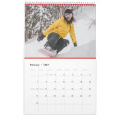 Modern White Red Christmas Calendar Kalender (Feb 2027)