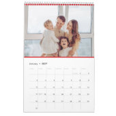 Modern White Red Christmas Calendar Kalender (Jan 2027)