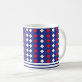 Modern White Red Diamond Strip Kaffeetasse (VorderseiteRechts)