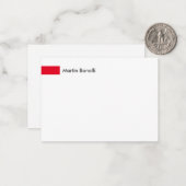 Modern White Red Einfach Minimalistisch Mitteilungskarte (Vorderseite/Rückseite Beispiel)