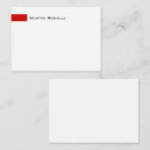 Modern White Red Einfach Minimalistisch Mitteilungskarte (Vorne/Hinten)