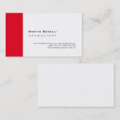 Modern White Red Einfach Minimalistisch Visitenkarte (Vorne/Hinten)