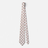 Modern White Red Lmon Fish Fisherman Krawatte (Vorderseite)