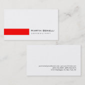 Modern White Red Simple Consultant Business Card Visitenkarte (Vorne/Hinten)