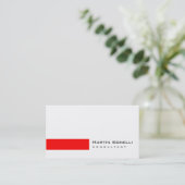 Modern White Red Simple Consultant Business Card Visitenkarte (Stehend Vorderseite)