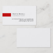 Modern White Red Simple Consultant Business Card Visitenkarte (Vorne/Hinten)