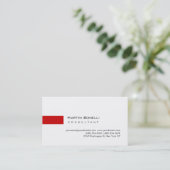 Modern White Red Simple Consultant Business Card Visitenkarte (Stehend Vorderseite)