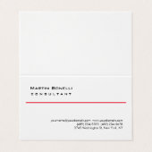 Modern White Red Simple Consultant Business Card Visitenkarten (Außenseite Aufgefaltet)
