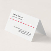 Modern White Red Simple Consultant Business Card Visitenkarten (Vorderseite)