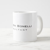 Modern White Red Simple Consultant Jumbo-Tasse (Vorderseite Rechts)