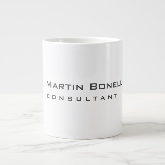 Modern White Red Simple Consultant Jumbo-Tasse (Vorderseite)