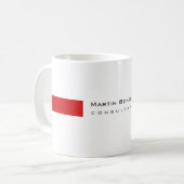 Modern White Red Simple Consultant Kaffeetasse (Vorderseite Links)