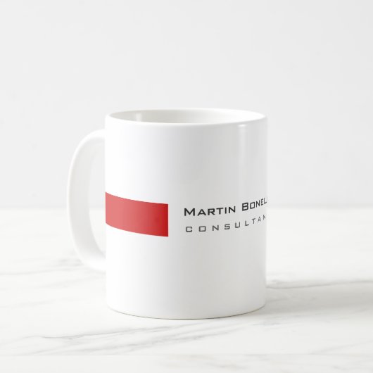 Modern White Red Simple Consultant Kaffeetasse (Vorderseite Links)