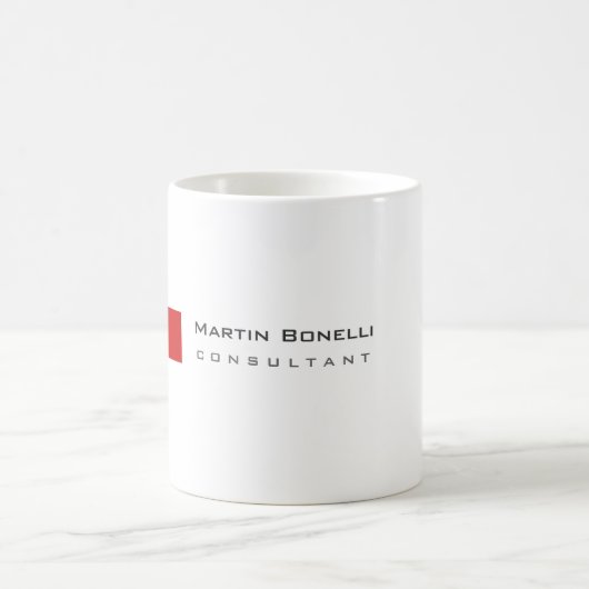 Modern White Red Simple Consultant Kaffeetasse (Mittel)