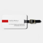 Modern White Red Simple Gepäckanhänger (Vorderseite horizontal)