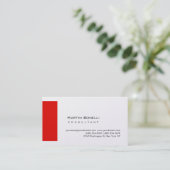 Modern White Red Simple Visitenkarte (Stehend Vorderseite)