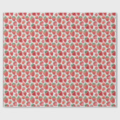 Modern White & Red Strawberry Geschenkpapier (Flach)