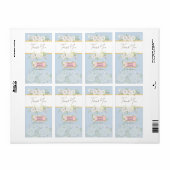 Modern White Rose Floral Danke Box Label (Vorne)