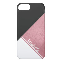 Modern White Rose Gold Black Dreieck