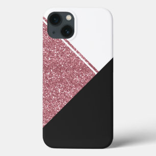Modern White Rose Gold Glitzer Black Dreieck Case-Mate iPhone Hülle