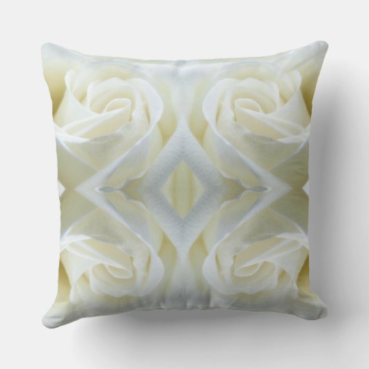 Modern White Rose Keepake Throw Kissen (Rückseite)