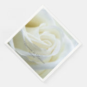 Modern White Rose Serviette (Ecke)