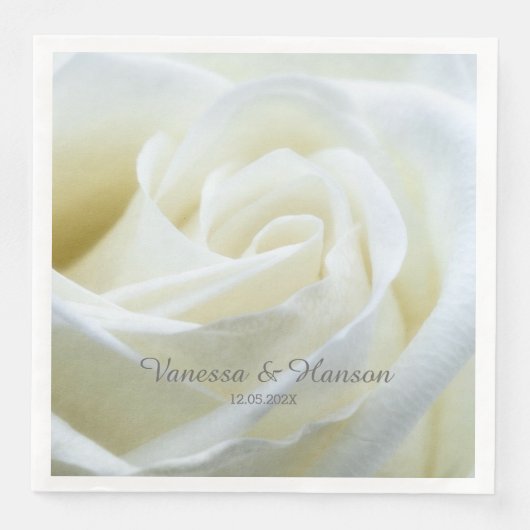 Modern White Rose Serviette (Vorderseite)