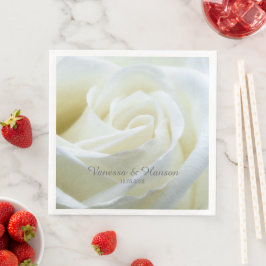 Modern White Rose Serviette