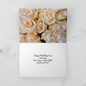 Modern White Roses Floral Happy Birthday Card Karte (Innenseite)