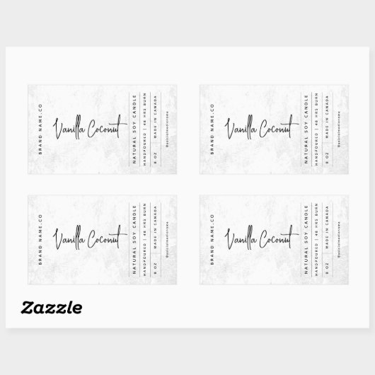 Modern White Rustic Label Rechteckiger Aufkleber (Blatt)