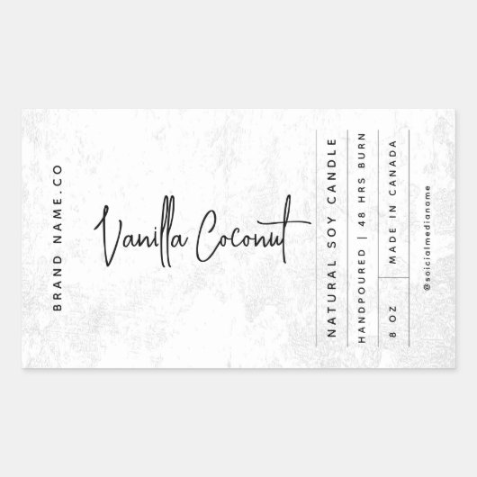 Modern White Rustic Label Rechteckiger Aufkleber (Vorderseite)