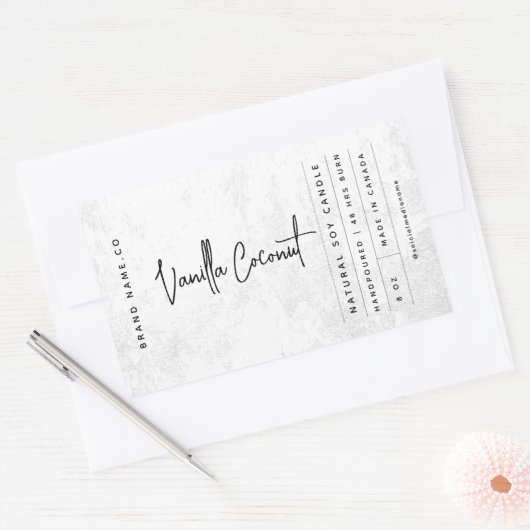 Modern White Rustic Label Rechteckiger Aufkleber (Umschlag)