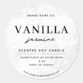 Modern White Rustic Runder Aufkleber (Vorderseite)