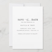 Modern White Script 2 Foto Wedding Save The Date (Rückseite)