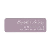 Modern White Script Dusty Lavender Rücksendeadress (Vorne)