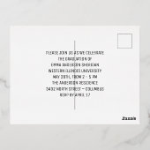 Modern White Script Foto Foil Einladung (Rückseite)