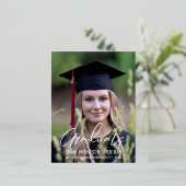 Modern White Script Foto Foil Einladung (Stehend vorne)