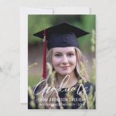 Modern White Script Foto Foil Einladung (Vorderseite)