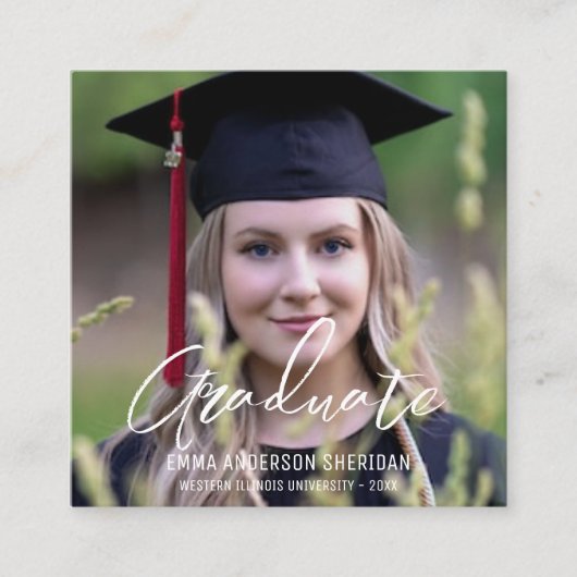 Modern White Script Foto Foil Einladung (Vorderseite)