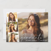 Modern White Script Foto Overlay Abschluss Ankündigung (Vorderseite)