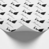 Modern White Script "Frohe Weihnachten" und "Hirsc Geschenkpapier (Ecke)