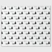 Modern White Script "Frohe Weihnachten" und "Hirsc Geschenkpapier (Flach)