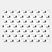 Modern White Script "Frohe Weihnachten" und "Hirsc Geschenkpapier Set (Vorderseite)