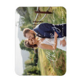 Modern White Script Heart Foto Vielen Dank Magnet (Vertikal)